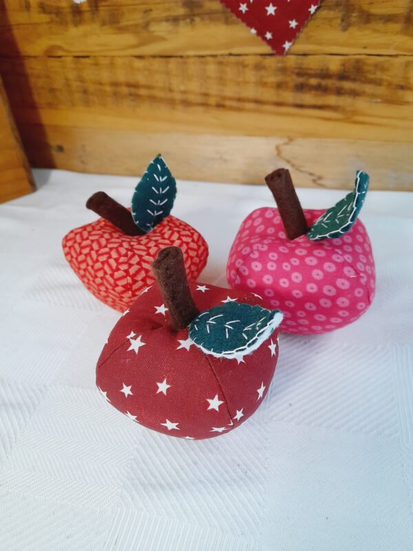 Handmade fabric apple for kiddies kitchen
